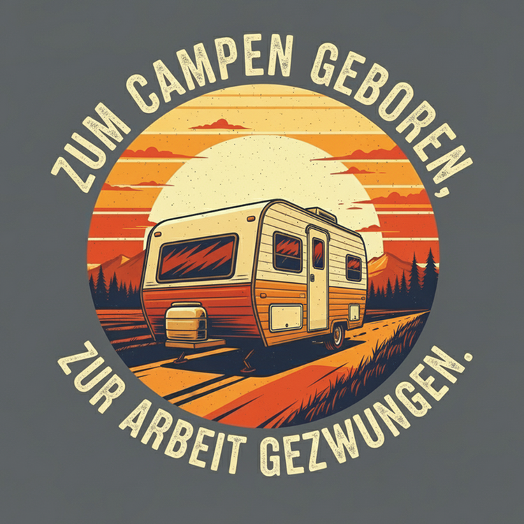 Zum Campen geboren, zur Arbeit gezwungen.